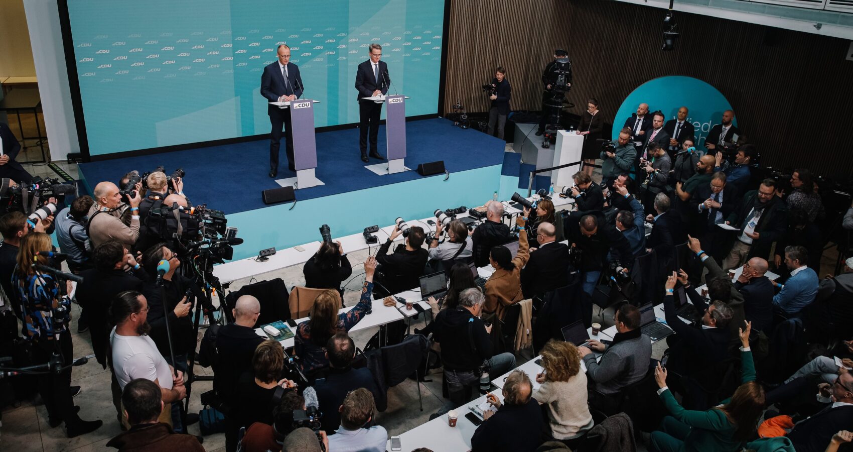 Pressekonferenz mit Friedrich Merz und Carsten Linnemann