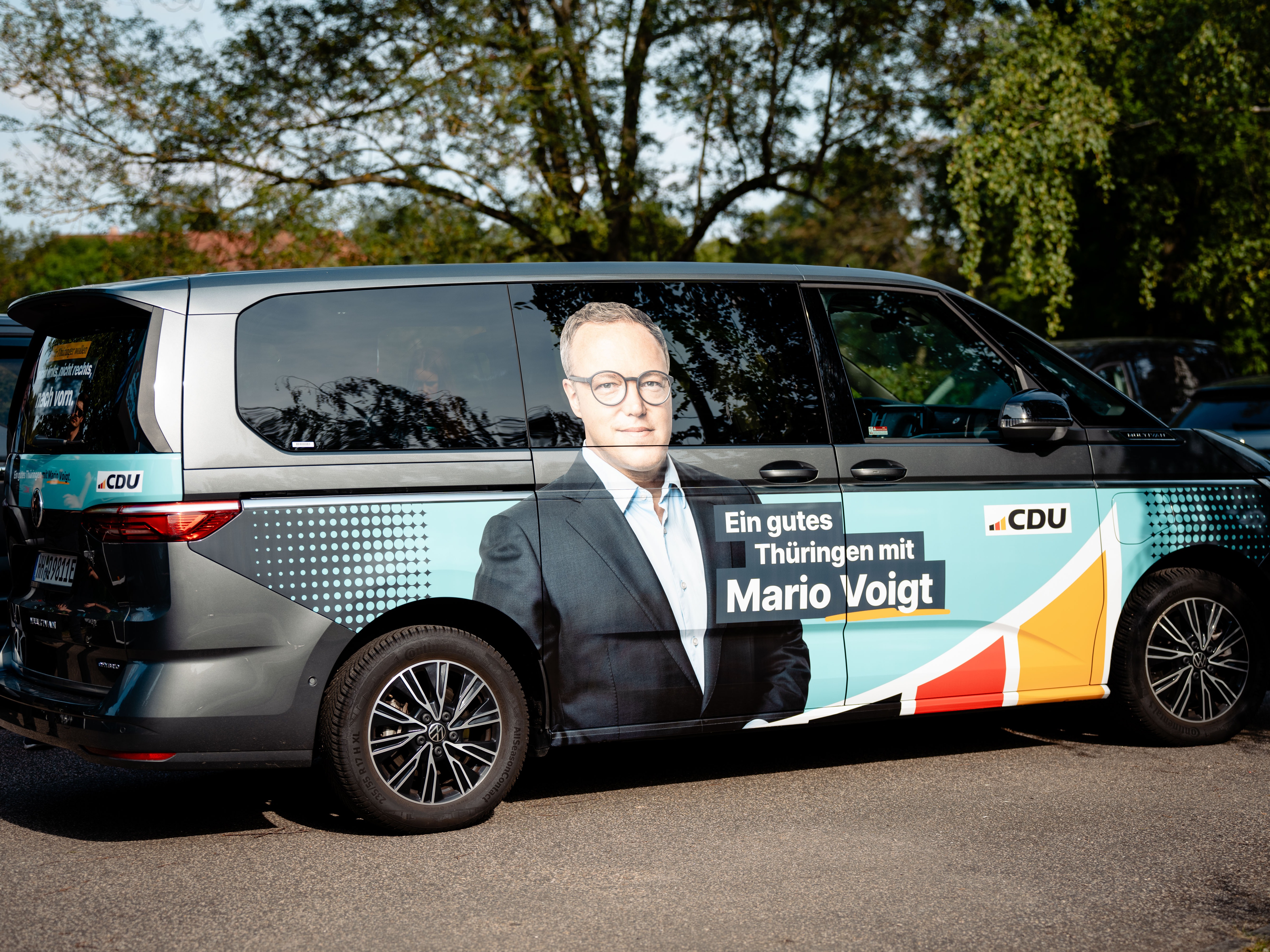 Das Wahlkampf-Auto von Mario Voigt